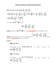 Compunere functii de gradul i. Forma Canonica A Functiei De Gradul Doi