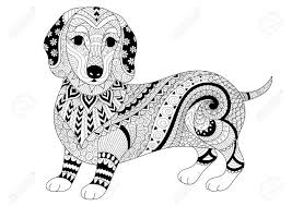 Each section bears unique mood and unforgettable atmosphere. Zendoodle Design Of Dachshund Puppy For Adult Coloring Book And Royalty Free Cliparts Vectors And Stock Illustration Image 68408062
