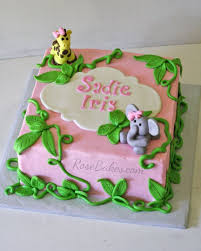 Pink Jungle Baby Shower Cake Rose Bakes Safari Baby Shower Cake Baby Shower Cakes Girl Jungle Baby Shower Cake