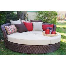 Ae Outdoor Montego Bay 4 Piece Wicker Outdoor Day Bed With Sunbrella Tan Cushions 21941 The Home Depot Outdoor Daybed Lounge Chair Outdoor Outdoor Sofa Sets