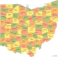 Ohio also shares a border on the north with ontario, canada along lake erie. Ohio County Map