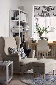 Strandmon Ottoman Skiftebo Light Beige Ikea Accent Chairs For Living Room Ikea Living Room Living Room Chairs