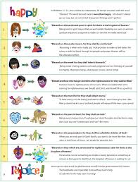 Overview Of The Beatitudes With Graphics And Clip Art For Children To Remember Each Beatitude First Part Beatitudes For Kids Bible Lessons For Kids Beatitudes