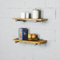 White and gray kitchen features a gray freestanding island topped. Brass Wall Display Shelves You Ll Love In 2021 Wayfair