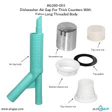 Water draining from the dishwasher travels through the hose, to the air gap, and falls through the gap of air into the second branch, ending up in. Ag200 003 Dishwasher Air Gap For Thick Counters With Extra Long Threaded Body Obsolete Product Please Refer To Ag200 006 Airgap International