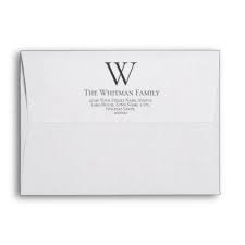 Addressing those announcements to an entire family is an easy process that can help you get the word out to everyone in a household. Family Monogram Simple Return Address Envelope Zazzle Com Addressing Envelopes Family Monogram Custom Printed Envelopes
