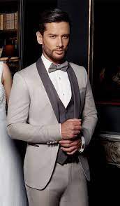 Costume Mariage Fosio Beige Marron Men Suits Wedding Wedding Suits Groom Wedding Suits Men