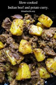 Tasty Indian Beef And Potato Curry Tender Meat And Potatoes Cooked In Spices To Flavor The Dry Gravy This Indian Food Recipes Beef And Potatoes Potato Curry