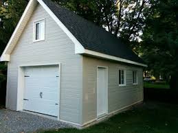 Garage Prefabrique De 16 X 24 Hauteur Murs 8 Fermes De Toit Habitables Garage Outdoor Structures Shed