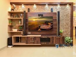 Stone Cladded Tv Unit In 2020 Living Room Tv Unit Designs Modern Tv Wall Units Tv Unit Decor