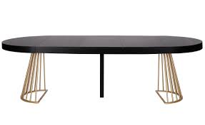 table ronde extensible soare noir pieds or en 2021 table ronde extensible table a manger ronde salle a manger table ronde