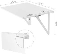Homfa Wandtisch Klappbar 80x60cm Weiss Mit 2 Halterungen Klapptisch Wand Kuche Wandklapptisch Holz Esstisch Kuchentisch Schre Kuche Tisch Wand Kuche Kuchentisch