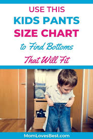 Ultimate Kids Pants Size Chart Baby Toddler Big Kids