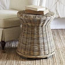 Rivera Rattan Drum End Table Rattan Side Table Traditional Living Room Furniture Rattan