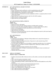 A set of clear rules for the cv format. Qc Lab Technician Resume Samples Velvet Jobs