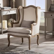 Baxton Studio Oreille French Inspired Beige Fabric Upholstered Accent Chair 28862 6652 Hd The Home Depot In 2020 Upholstered Accent Chairs Furniture Living Room Chairs