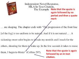 If you cannot find a date associated with the image, use n.d. Independent Novel Response Mla In Text Citations The Example Ppt Download