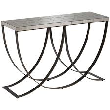 Universal Lighting And Decor Denna Mirrored Tiled Console Table Walmart Com Walmart Com