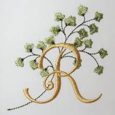 Lucky fish lettering + rosettes hand embroidery pattern, modern embroidery, alphabet, sewing pattern. Maidenhair Fern Alphabet R Embroidered Art Hand Embroidery Designs Family Tree Project