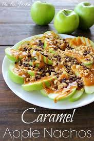 Caramel Apple Nachos 2 Apples Green Granny Smith Cored And Sliced 5 Ounces Caramels Granny Smith Apples Recipes Apple Nachos Recipe Green Apple Recipes