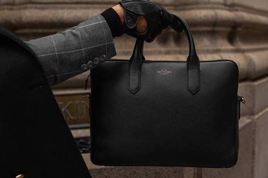 Tumi Harrison Sycamore Slim Leather Briefcase | B Hemmings & Co.