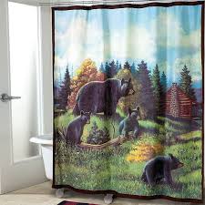 Black Bear Shower Curtain Hooks Avanti Black Bear Lodge Fabric Shower Curtain Black Bear Lodge Fabric Shower Curtains Shower Curtain Sets
