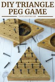 Cracker barrel's jump all but one peg game part 1 of 4 made easy. Triangle Peg Game Step By Step Instructions Chisel Fork Diy Wooden Games Wood Puzzles Diy Wood Games