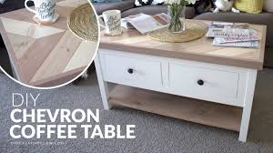 Build a coffee table with pallets or crates. Diy Chevron Top Coffee Table With Or Without Drawers Youtube
