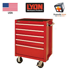 Get free shipping on qualified jobsite boxes or buy online pick up in store today in the tools department. Lyon 1471 5 Drawers Mechanic S Roller Tool Cabinet 27 1 8 Wx18 Dx34 13 16 H Red Durasafe Shop