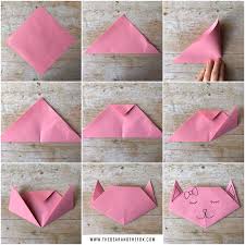 Their cuteness can sometimes be too overwhelming to be described with words. Easy Peasy Origami Cat Tutorial The Bear The Fox
