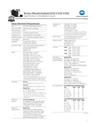 Find the konica minolta business products support and driver's. Bizhub C645 C558 C458 Specification Amp Manualzz