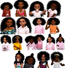 Sims 4 Cc Custom Content Hairstyle Black Simmer African American Child And Toddlers Hair Pack Toddler Hair Sims 4 Sims 4 Children Sims 4 Black Hair