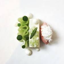 Melon Carpaccio Feta Cheese Cremeux And Watermelon Sorbet By Jiho Kim Pastry Themodernnyc Theartofplating Feta Cheese Watermelon Sorbet Cremeux