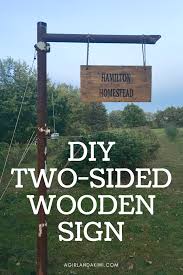 Diy Two Sided Hanging Wooden Sign A Girl And A Kiwi Wooden Signs Diy Wooden Signs Easy Woodworking Projects