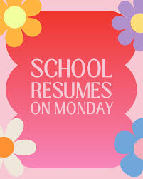 We hope you all had a great spring break. School resumes on Monday! We  can't wait to see everyone!
