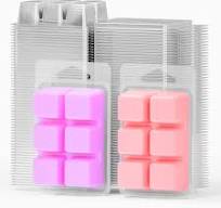 100 Pack Wax Melt Containers with 6 Cavity Clear Plastic Wax Melt Clamshell  for DIY Wax Melt Candles, Shape (Square)