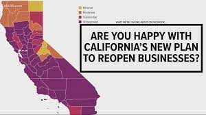 Reopen california has 170,998 members. California Launches Color Coded Coronavirus Plan Some Business Allowed To Reopen Abc10 Com