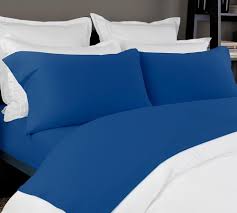 Digitally printed onto 200 thread count cotton percale, this bed. Solid Knit Jersey Sheet Set In Cobalt Blue 100 Pure Cotton Fibers Lelaan