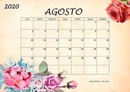 Calendario de agosto 2021 para imprimir. Pin En Calendarios Bonitos Con Flores