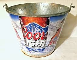 Coors Light Beer Metal Ice Bucket The Silver Bullet 2 Stage Cold Activation Silver Bullet Coors Light Beer Can Light