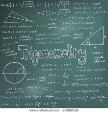 Trigonometry Law Theory And Mathematical Formula Equation Doodle Handwriting Icon In Blackboard Background With Handdra Trigonometry Math About Me Handwriting