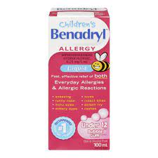 Benadryl Liquide Pour Enfants Allergies 6.25 Mg/5 Ml, Gomme À Bulles, 100 Ml
