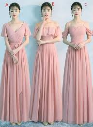 The Mismatch Style Chiffon Bridesmaid Dresses Can Match Different People S Favorite Pink Formal Dresses Mismatched Bridesmaid Dresses Long Bridesmaid Dresses