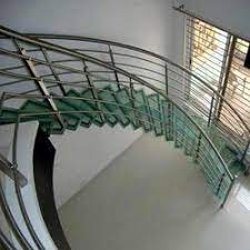 For the design of stair guardrail from the beginning of this build, i want my own design. Silver And Black Stainless Steel Staircase Railing Rs 1450 Running Feet Id 17335304773