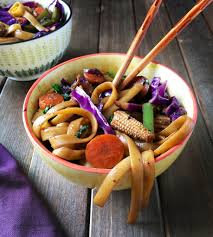 Didn't think mongolians eat vegetarian dishes in the steppe? Vegan Mongolian Noodles And Veggies Stir Fry In Spicy Soy Ginger Sauce