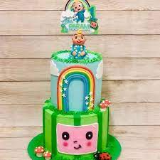 Decorated with cocomelon face, 2d hard paper topper, stars, lady bugs and description. Images About Cocomeloncake On Instagram Doll Cake Melon Cake Boy Birthday