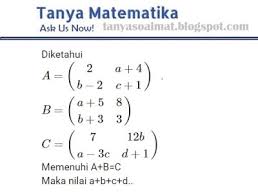 Cara mencari invers matriks | transpose suatu matriks. Soal Kesamaan Matriks Kami