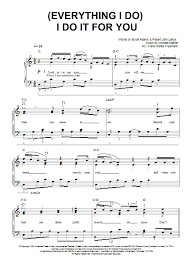 Piano sheet music is available for download in pdf format. Everything I Do I Do It For You Noten Bryan Adams Klavier Leicht