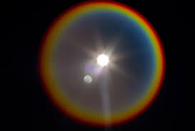 The same thin clouds can cause a ring or halo. Rainbow Halo Around Moon How Cool Optical Illusions Rainbow Aesthetic Rainbow