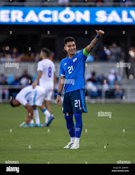 April 24, 2022 San Jose, CA USA EL Salvador defender Bryan Alexander  Tamacas Lopez(21) reacts to a fans during the soccer game between the  national teams EL Salvador and Guatemala. Guatemala beat